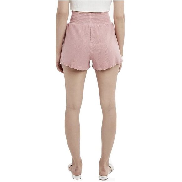 BCBGeneration Womens Rib Knit Short size Small Pull On Elastic Waist Mauve Pink - Picture 3 of 12